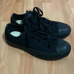 All Black Low Top Converse Sneakers